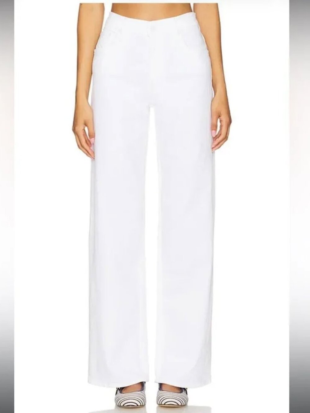 Mother The Spinner Zip Sneak Jeans in Totally Innocent Wide Leg Size 26 NEW